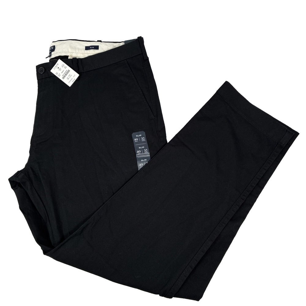 New Mens J. Crew Slim Fit Chino Pants Size 40x32 Flex NWT Black